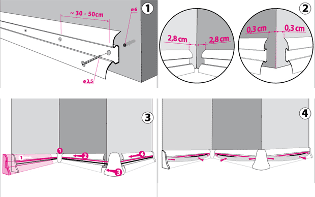 2,5m Fussleiste 55mm DĄB BELFAST + Montagematerial GRATIS!