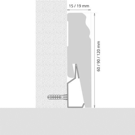 2,5m Sockelleiste Bodenleiste Leiste MDF 90x15mm WEISS