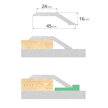 200cm Ausgleichsprofil 16mm GOLD