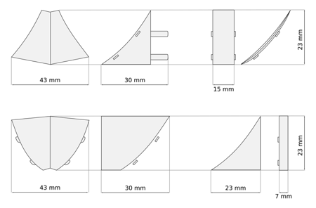 23mm Außenecke ALUMINIUM 1 Stk.