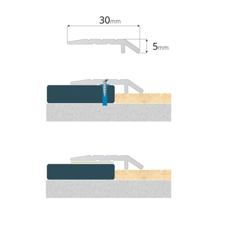 250cm Ausgleichsprofil 5mm SILBER