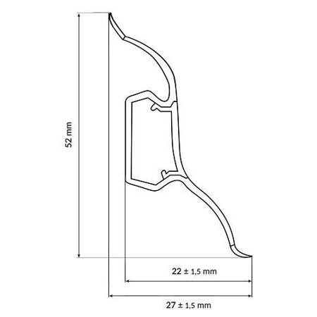 5cm Muster Fussleiste 52mm EICHE