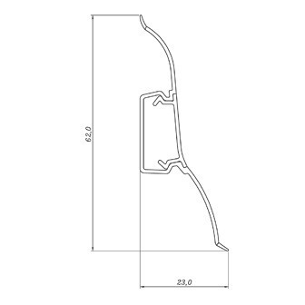 5cm Muster Fussleiste 62mm EICHE HERITAGE