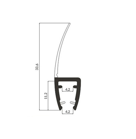 Duchdichtung Duschkabine Duschwand Dichtung UK04 3,5-5mm Glassstärke