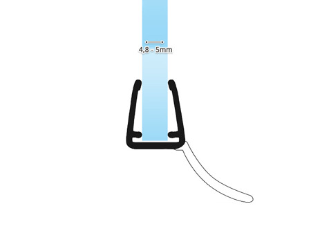 Duchdichtung Duschkabine Duschwand Dichtung UK12-05 4,8-5mm Glassstärkelasdicke