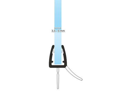 Duschdichtung Runddusche Gebogen Glass 3,5-5mm UKG13