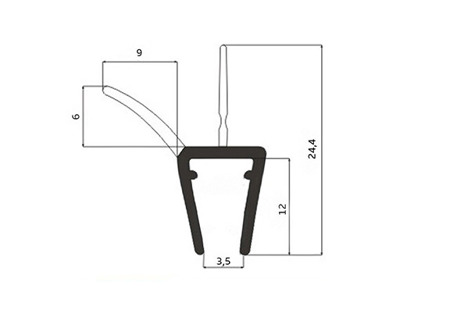 Duschdichtung Runddusche Gebogen Glass 3,5-5mm UKG13