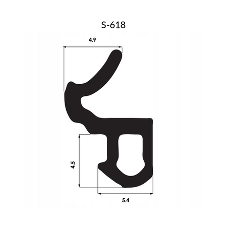 Gummidichtung Fensterdichtung KBE S-618 SCHWARZ