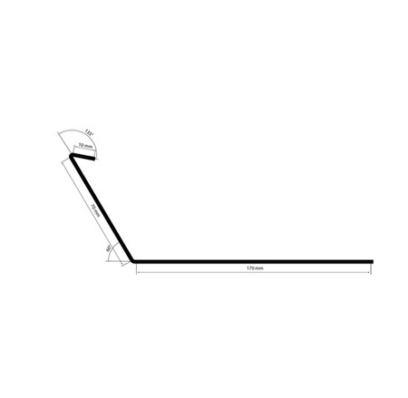 Traufblech mit Polyesterlack STANDARD 1m GRAPHIT