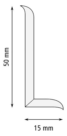 Weichsockelleiste Selbstklebend Knickwinkel Weich Sockel Gummi PVC 50 x 15mm HONIG