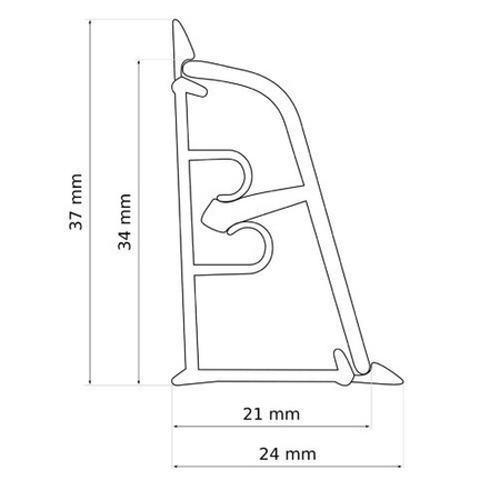 1,5m 2m+1m Abschlussleiste Winkelleiste Wandabschlussleiste PVC 37mm BUCHE mit Montage Schrauben GRATIS