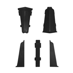 2m Fussleiste 70mm SCHWARZ Fußleiste Leiste Sockelleiste Laminatleiste Bodenleiste PVC + Montagematerial GRATIS