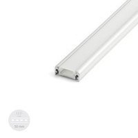 Alu Profil für LED AUFPUTZ FLACH Satiniert Streifen Lichtleiste Aluminium 2m