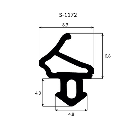 Gummidichtung Fensterdichtung ALUPLAST S-1172 SCHWARZ