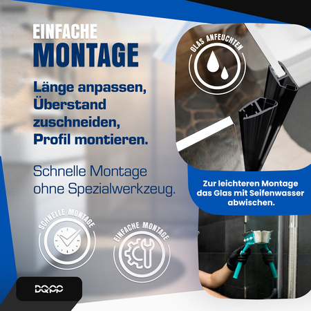 Magnetdichtung Dichtung Schwarz Duschtürdichtung 6mm  8mm