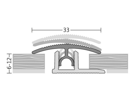 Übergangsprofil Klick 33mm PROFI-TEC 100cm SILBER