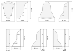 2,5m Fussleiste 52mm NUSS VENEZIA Fußleiste Leiste Sockelleiste Laminatleiste Bodenleiste + Montagematerial GRATIS