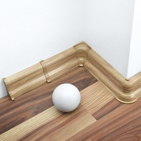 2,5m Fussleiste 52mm EICHE ANTIK Fußleiste Leiste Sockelleiste Laminatleiste Bodenleiste + Montagematerial GRATIS