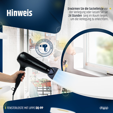 Fensterleiste mit Gummilippe 50mm Selbstklebend Abdeckleiste Kunststoffleiste Flachleiste