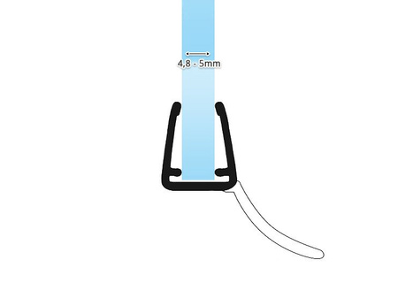 Duchdichtung Duschkabine Duschwand Dichtung UK12-05 4,8-5mm Glassstärkelasdicke