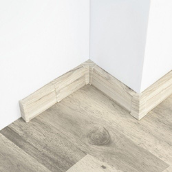2,5m Fussleiste PVC 55mm Eiche Aldabra + Montagematerial Gratis