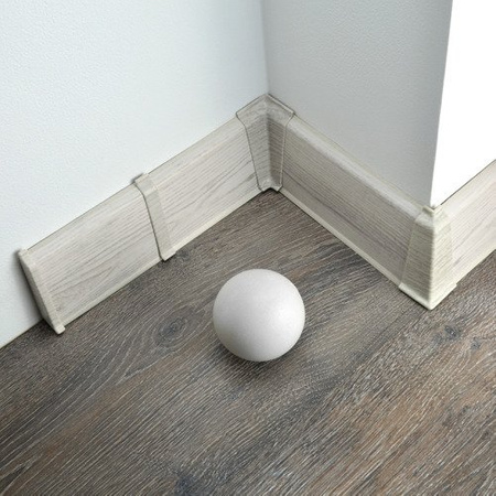 2m Fussleiste 70mm EICHE CHILLOUT Fußleiste Leiste Sockelleiste Laminatleiste Bodenleiste PVC + Montagematerial GRATIS