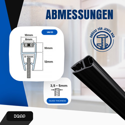 Magnetdichtung Dichtung Schwarz Duschtürdichtung 4mm  6mm
