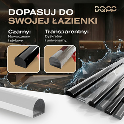 Selbstklebende Acryl-Duschschwelle 5×10 mm – Transparent