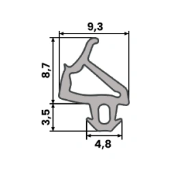 Fensterdichtung S-1386 Schwarz Universal PVC Kunststofffenster Dichtung