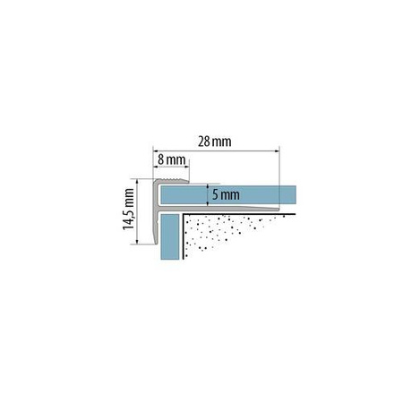 Treppenkantenprofil Aluminium Treppenkante Winkelprofil Treppenprofil für LVT SILBER 1m