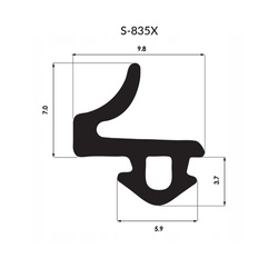 Fensterdichtung S-835X Schwarz Veka PVC Kunststofffenster Dichtung
