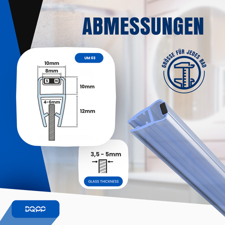 Magnetdichtung Dichtung Transparent Duschtürdichtung 4mm 5mm 6mm