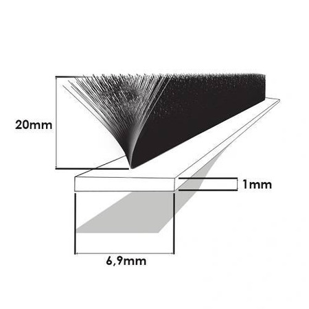 Dichtungsbürste Zugluftstopper Türbodendichtung Selbstklebend Antistaub 20mm