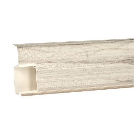 2,5m Fussleiste PVC 55mm Eiche Aldabra + Montagematerial Gratis