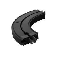 Endrundbogen 1-Läufig RECHTS und LINKS schwarz für Gardinenschiene  Vorhangsschiene