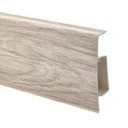 2,5m Fussleiste PVC 75mm Eiche Hokkaido + Montagematerial Gratis