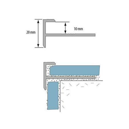 Treppenkantenprofil Aluminium Treppenkante Winkelprofil Treppenprofil für Glasur GOLD 1m