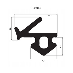 Fensterdichtung S-834X Schwarz Veka PVC Kunststofffenster Dichtung