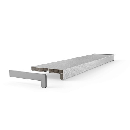Fensterbank Fensterbrett für den Innenbereich PVC Tiefe 35cm SILBER + Endkappen GRATIS!