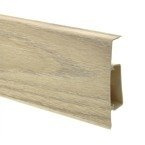 2,5m Fussleiste PVC 75mm Eiche Belvedere + Montagematerial Gratis