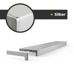 Fensterbank Fensterbrett für den Innenbereich PVC Tiefe 30cm SILBER + Endkappen GRATIS!
