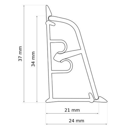 1,5m 2m+1m Abschlussleiste Winkelleiste Wandabschlussleiste PVC 37mm ANTHRAZIT mit Montage Schrauben GRATIS