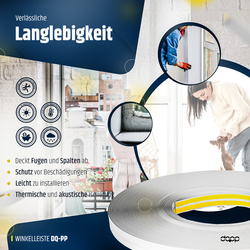 Knickwinkel 15x15mm Fensterleiste Winkel Winkelleiste Selbstklebend Abdeckleiste Kunststoffleiste