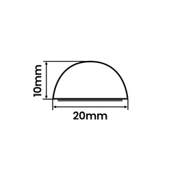 Selbstklebende Acryl-Duschschwelle 10×20 mm – Schwarz