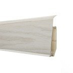 2,5m Fussleiste PVC 70mm Eiche Aspen + Montagematerial Gratis