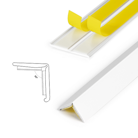 Knickwinkel 35x35mm Fensterleiste Winkel Winkelleiste Selbstklebend Abdeckleiste Kunststoffleiste