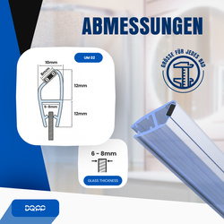 Magnetdichtung Dichtung Transparent Duschtürdichtung 6mm 8mm
