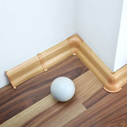 2,5m Fussleiste 52mm EICHE GOLD Fußleiste Leiste Sockelleiste Laminatleiste Bodenleiste + Montagematerial GRATIS