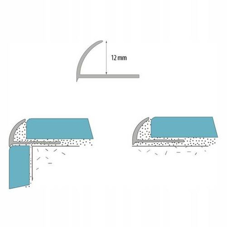 2,5m Fliesenschiene Fliesenprofil Kunststoff PVC 12mm SCHWARZ