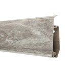 2,5m Fussleiste PVC 70mm Eiche Boulder + Montagematerial Gratis